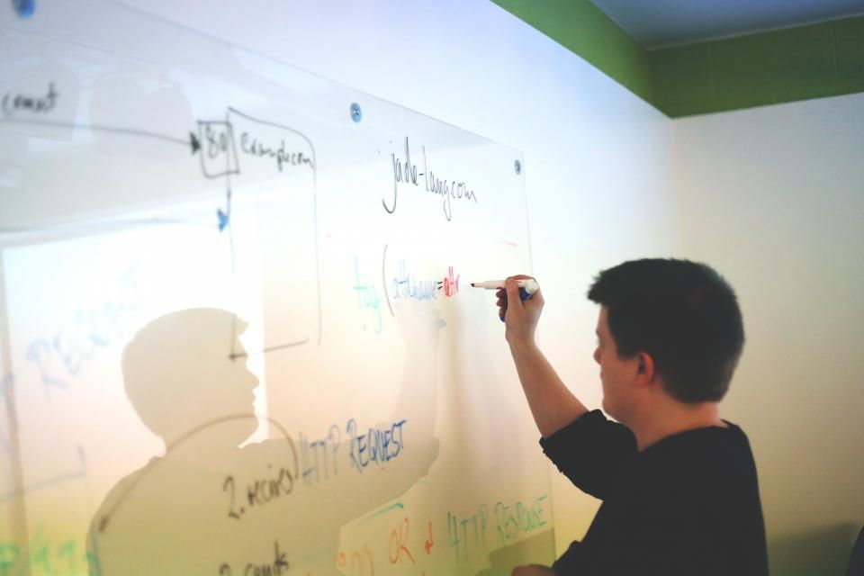 A golden spotlight beam cutting through scattered floating notes, illuminating a single bright point